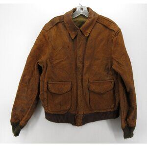 VGT Avirex Jacket Medium A-2 816 Leather Flight Bomber Distressed Military *